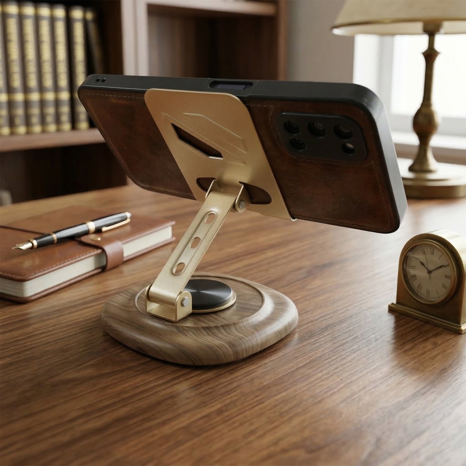 ALVENZA Adjustable Mobile Phone Stand – Sturdy & Compact Workspace Accessory