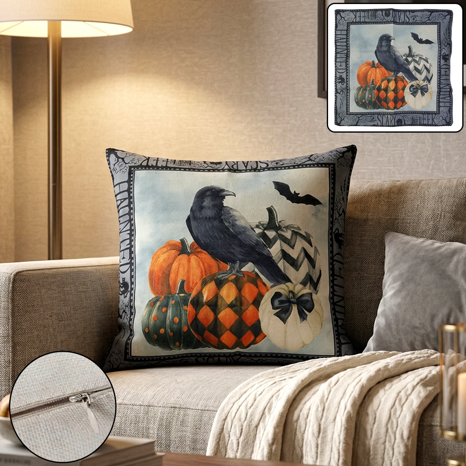 Decorative Cushion Cover Stylish Zipper Closure for Home Decor