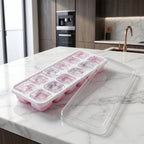 Plastic Ice Cube Tray Durable with Lid for Easy Freezing - Detail View 8