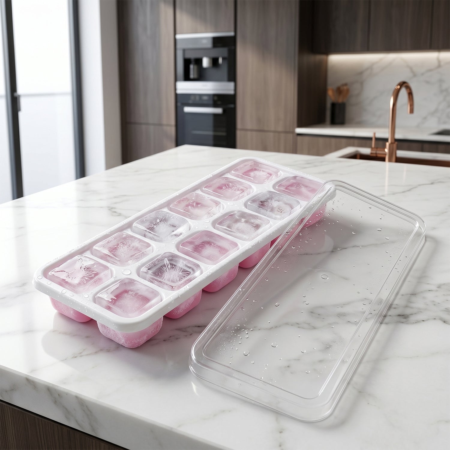 Plastic Ice Cube Tray Durable with Lid for Easy Freezing - Detail View 8