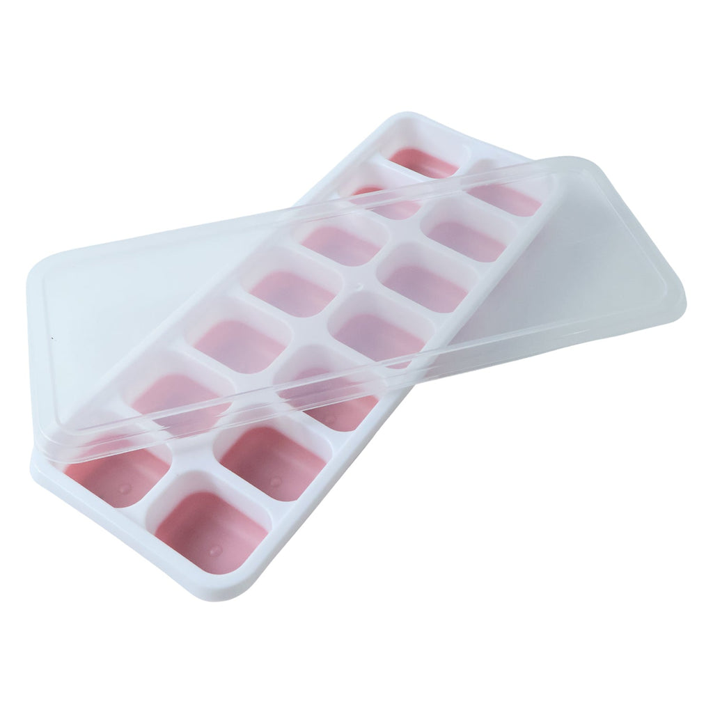 Plastic Ice Cube Tray Durable with Lid for Easy Freezing - Back View