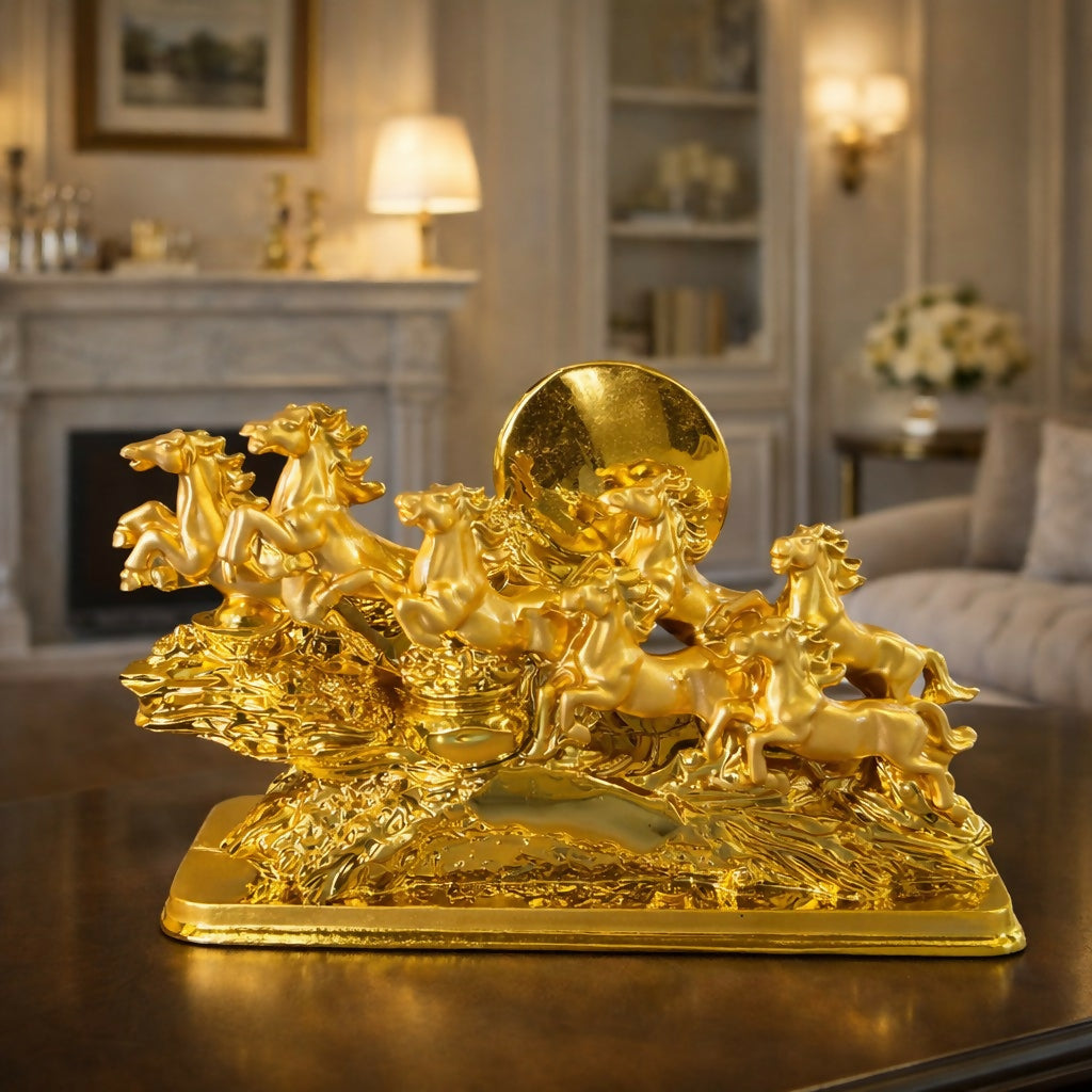 ALVENZA Seven Running Horses Showpiece – Symbol of Success & Positive Energy