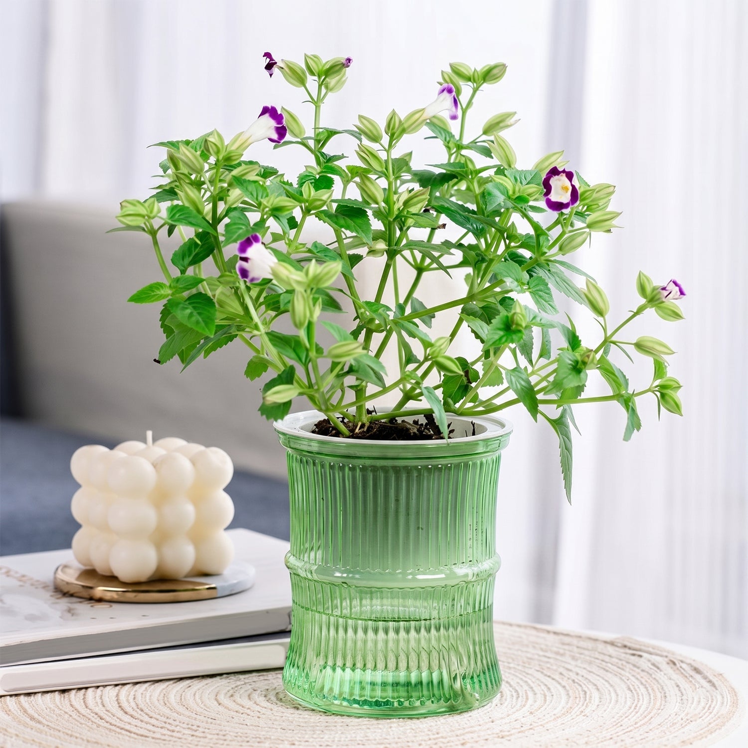 Self-Watering Bamboo Style Plastic Flower Pot Easy Indoor Plant Care - Detail View 5