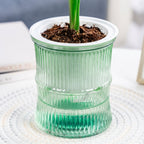 Self-Watering Bamboo Style Plastic Flower Pot Easy Indoor Plant Care - Detail View 7