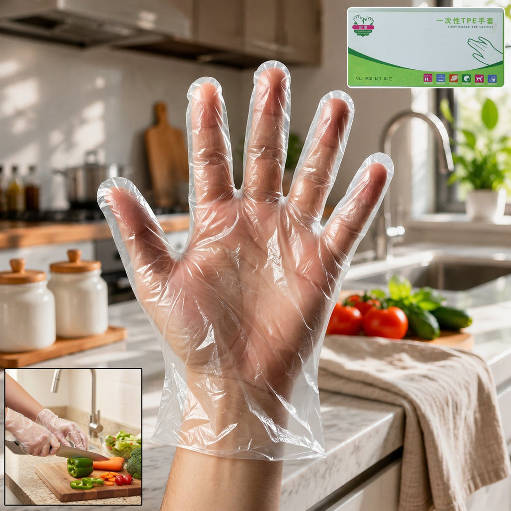 Disposable Plastic Gloves Hygienic & Single Use for Kitchen & Cleaning