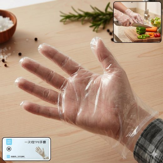 Disposable Plastic Gloves – Food-safe 100-piece pack for hygiene