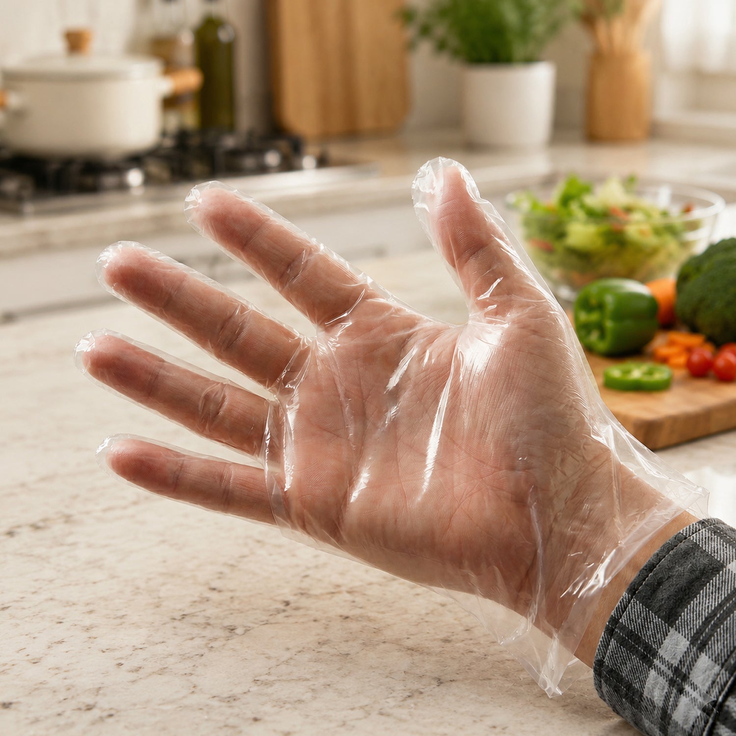 Disposable Plastic Gloves Hygienic & Practical for Home & Commercial Use - Detail View 7