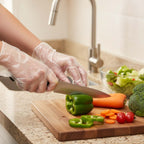 Disposable Plastic Gloves Hygienic & Single Use for Kitchen & Cleaning - Front View