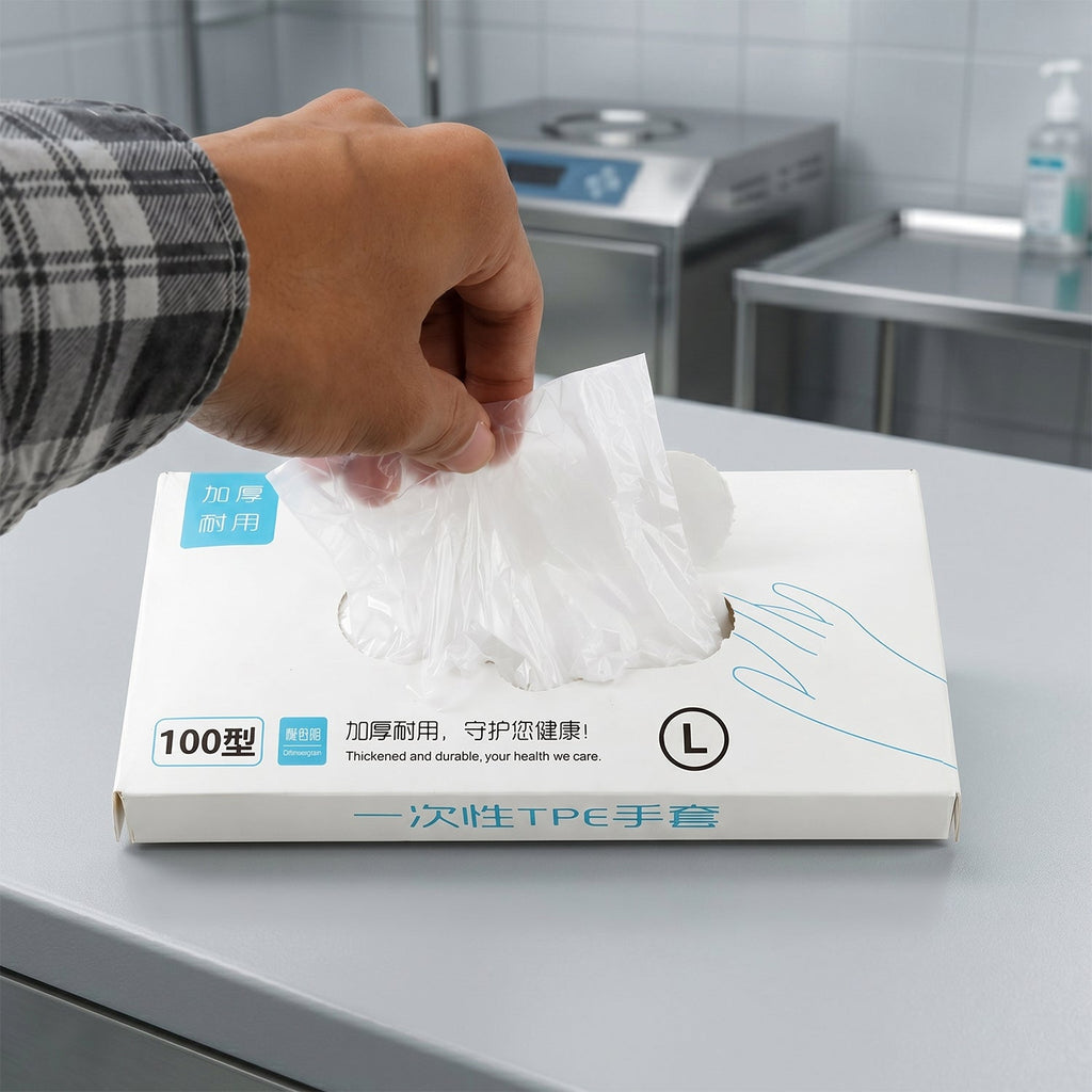 Disposable Plastic Gloves Hygienic & Durable for Food & Cleaning - Detail View 8