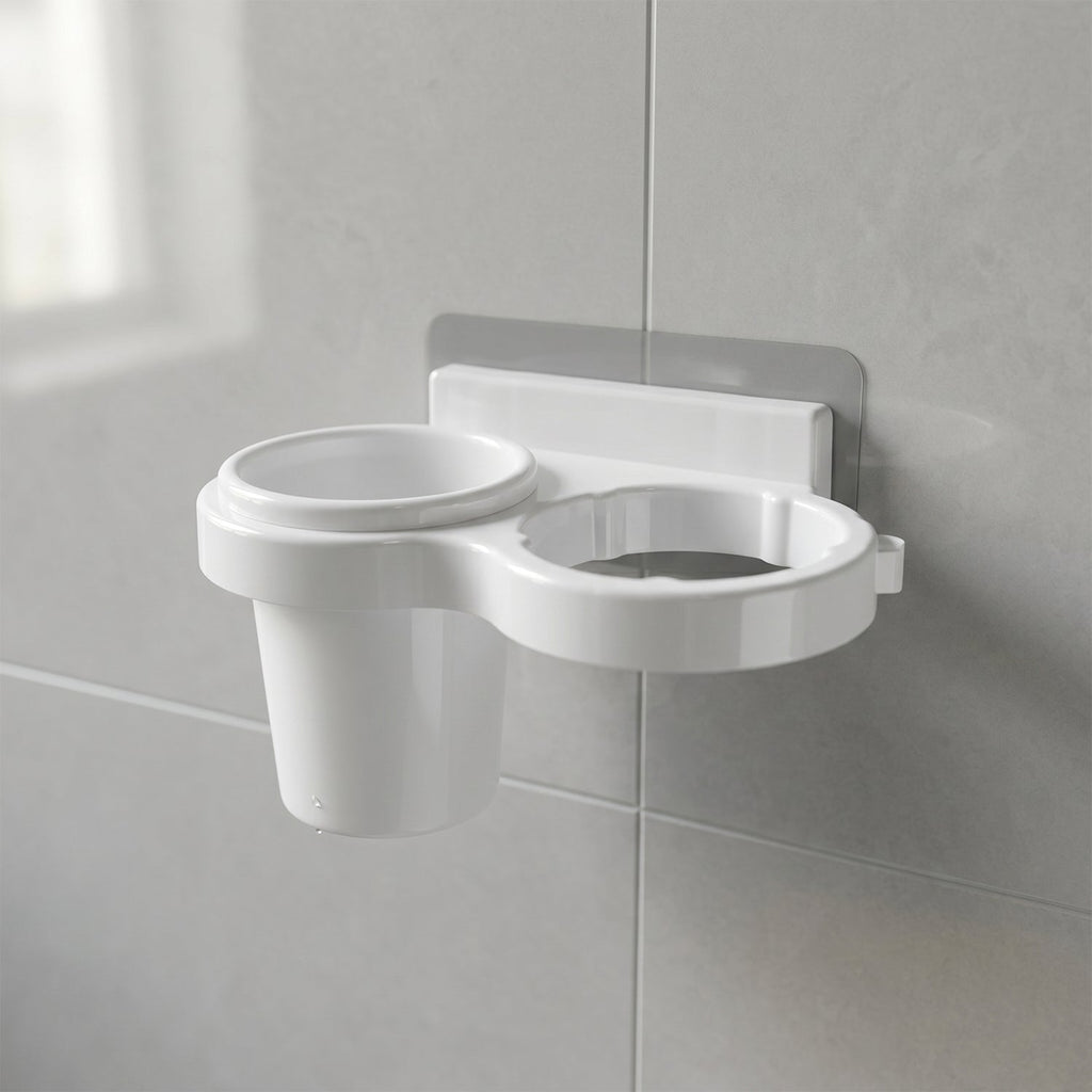 Wall Mounted Toothbrush Holder Set Space-Saving Bathroom Organizer - Detail View 7