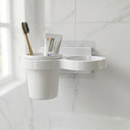 Wall Mounted Toothbrush Holder Set Space-Saving Bathroom Organizer - Detail View 8