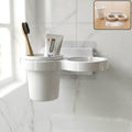 Wall Mounted Toothbrush Holder Set Space-Saving Bathroom Organizer