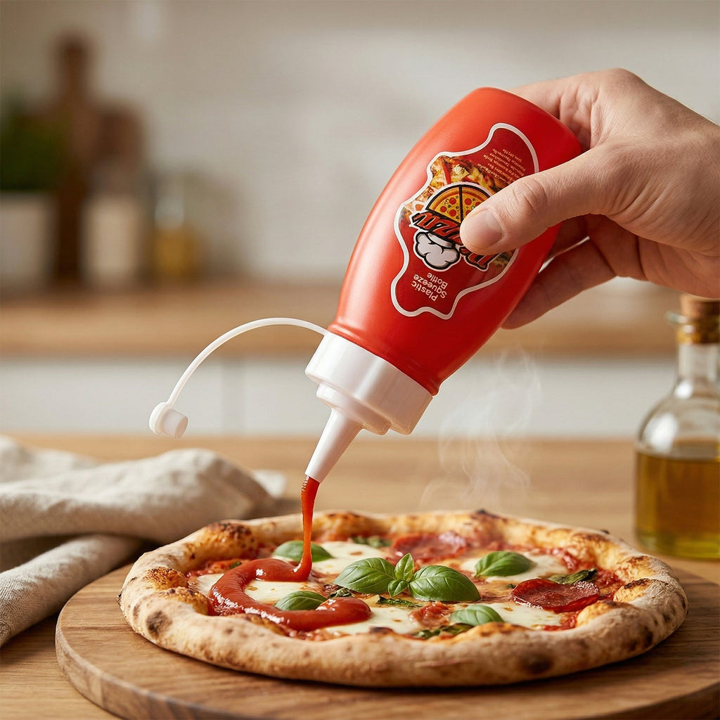 Small Plastic Squeeze Sauce Bottle Easy dispensing for condiments - Detail View 5