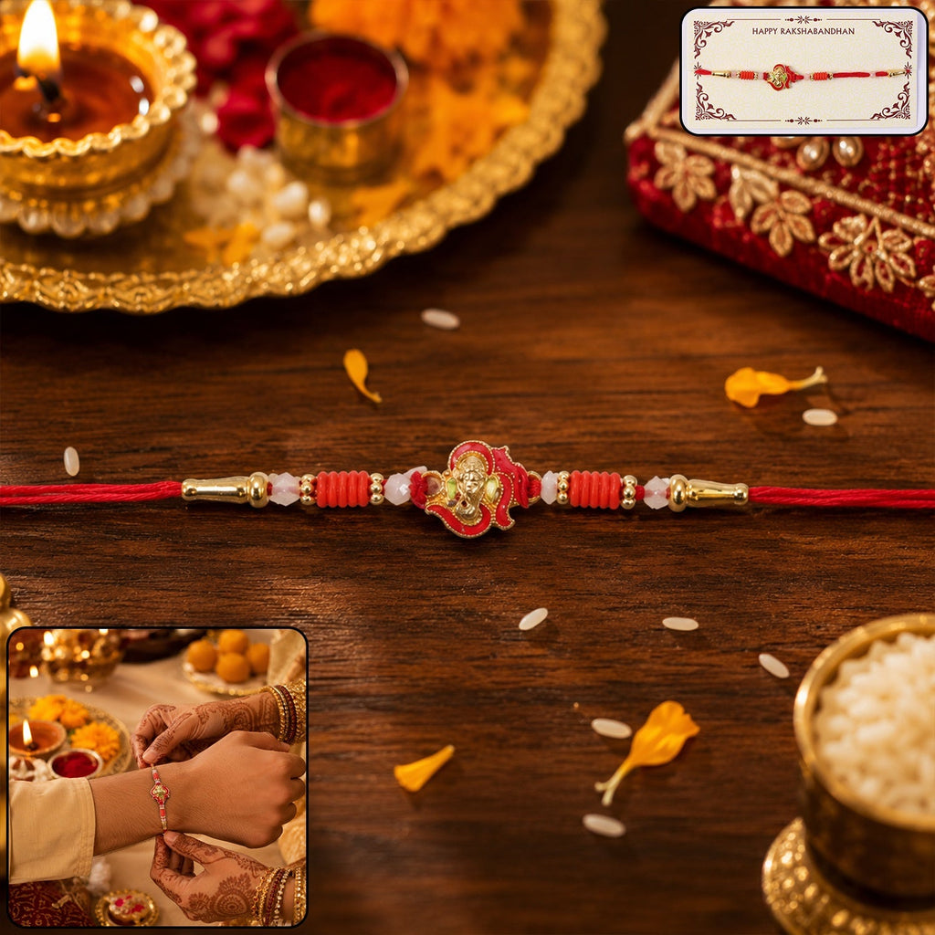 ALVENZA Mini Lord Ganesha Rakhi – Traditional Designer Gift for Brother