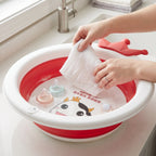 Foldable Baby Bathtub Non-Slip, Portable & Safe for Infants - Back View