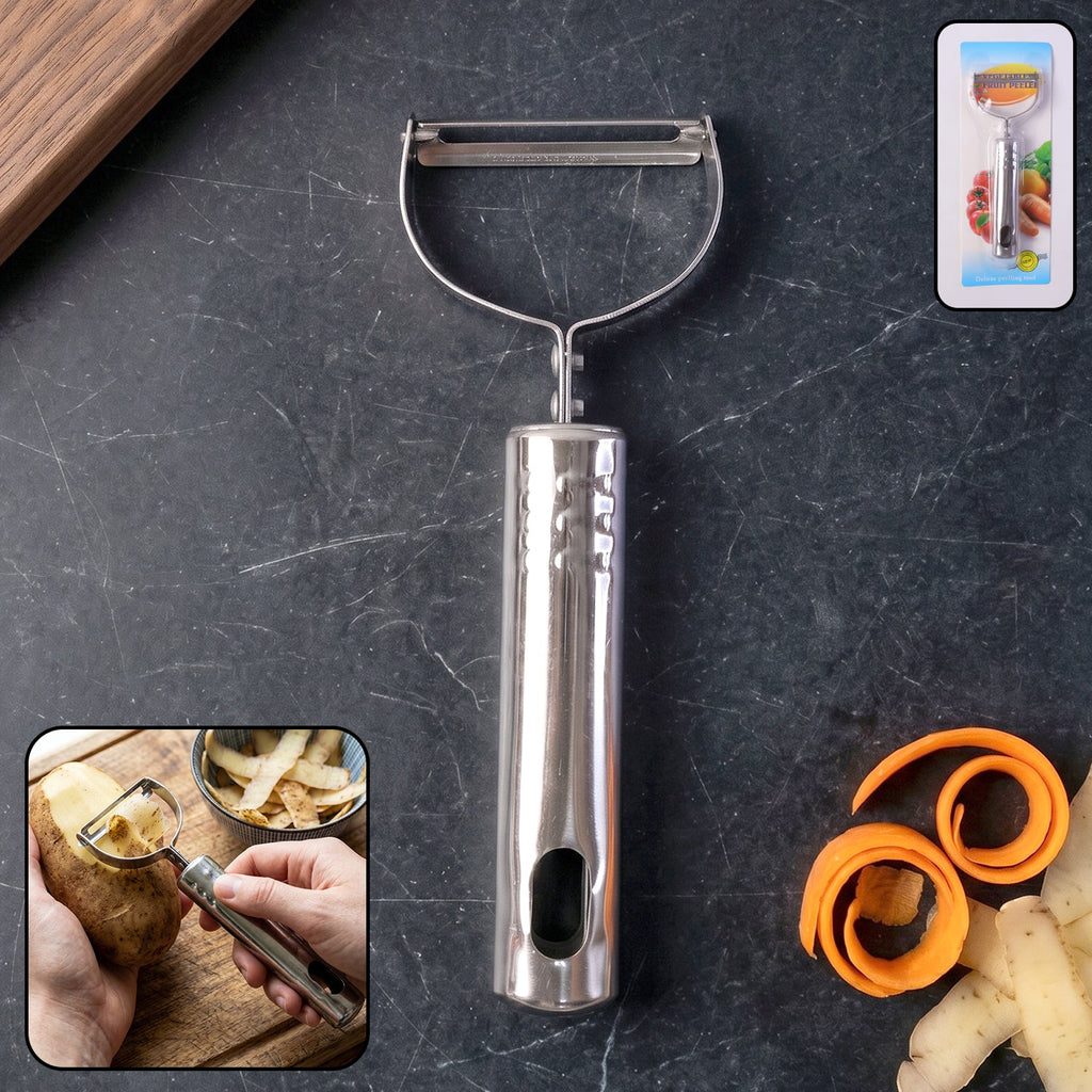 Stainless Steel Vegetable Peeler Effortless Food Prep Tool - Side View