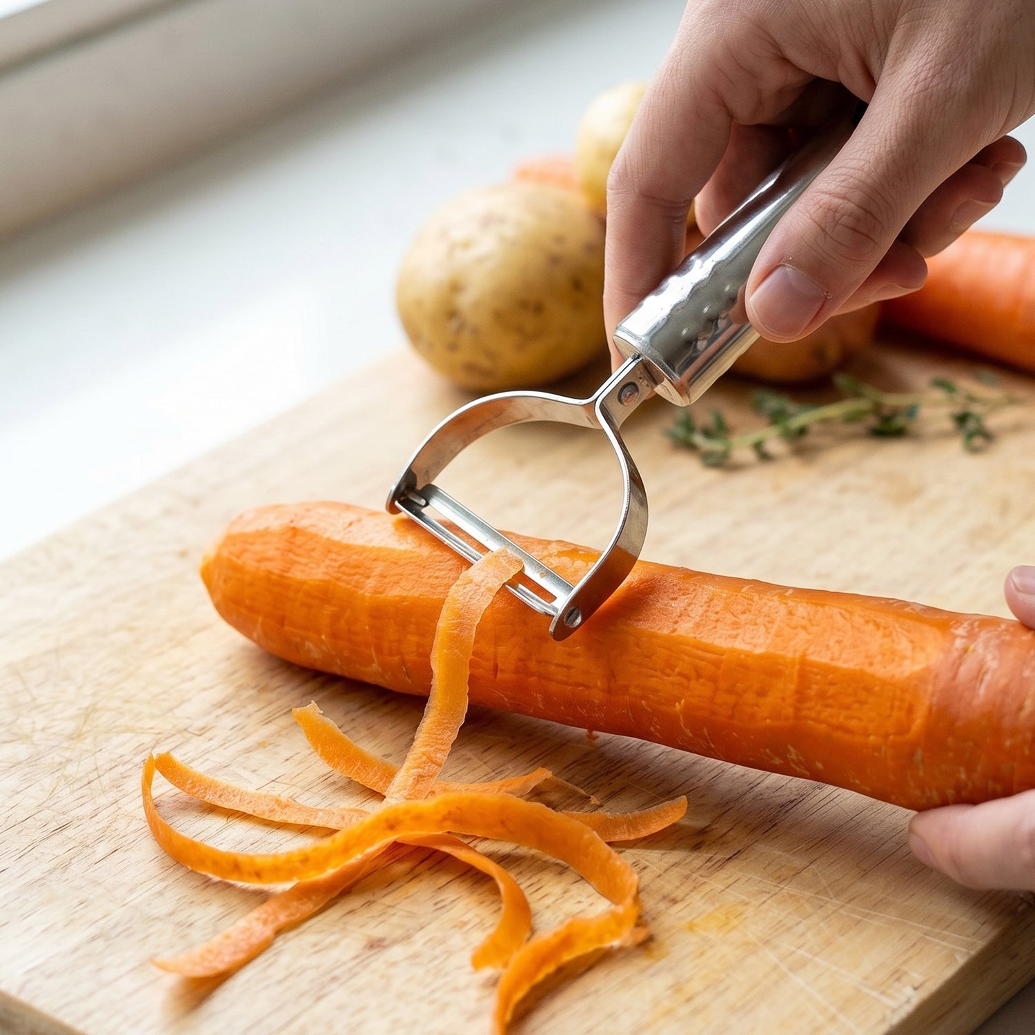 Stainless Steel Vegetable Peeler Effortless Food Prep Tool - Back View