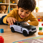 ALVENZA Light and Sound Metal Pull Back Car Toy, Die Cast SUV Model for Kids (1 Pc)