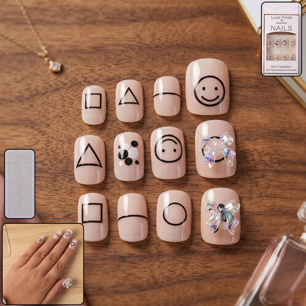Press-On Nails Reusable False Nail Set with Strong Glue for Equally Glam Looks