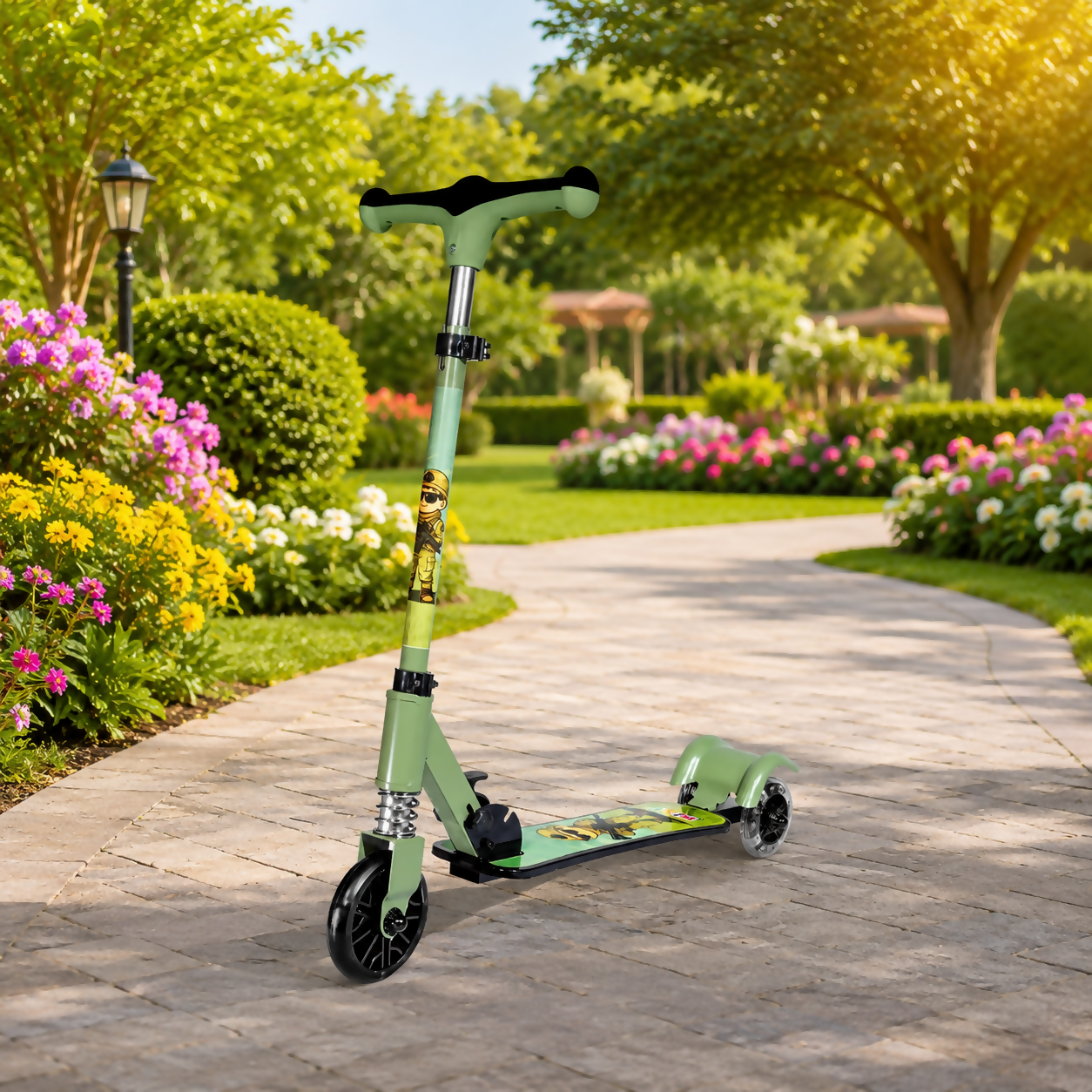 ALVENZA KIXY Glow 3 Wheel Foldable Kids Scooter with LED Wheels, Folding Mechanism & Adjustable Handlebar