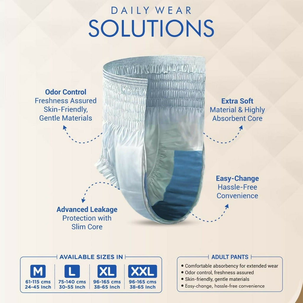 Adult Pull-Up Diaper Pants – 10-Hour Leak & Antibacterial Protection