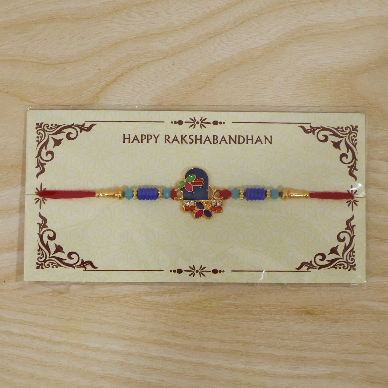 ALVENZA Shiv Rakhi – Elegant Blue Thread with Traditional Design