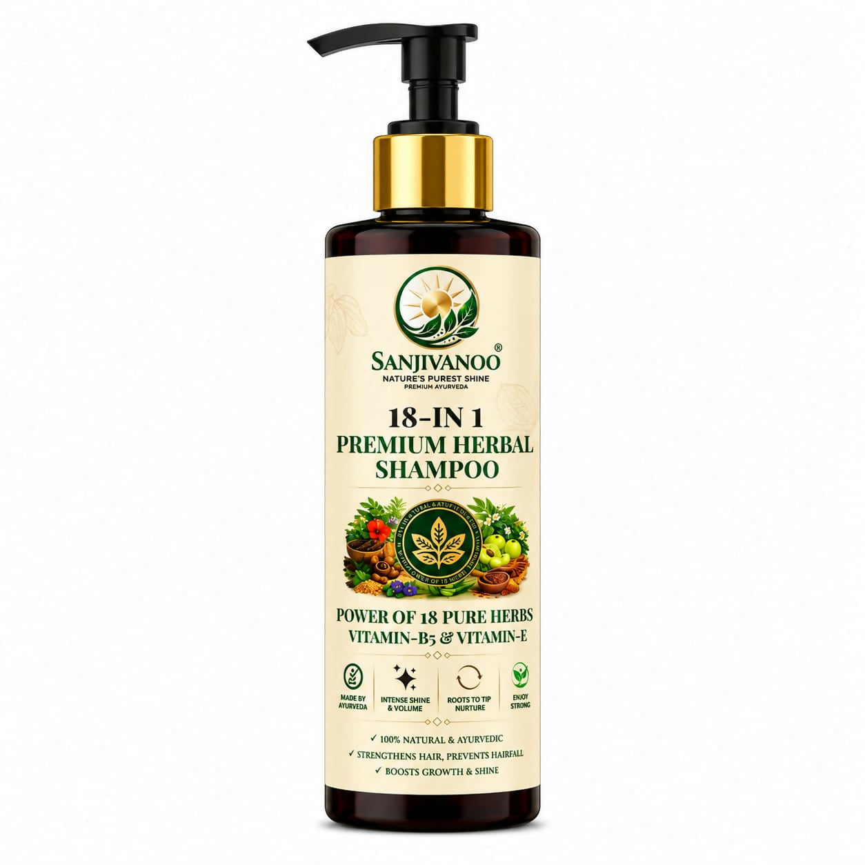 Sanjivanoo 18 In 1 Premium Herbal Shampoo Ayurvedic Hair Care (200ml)