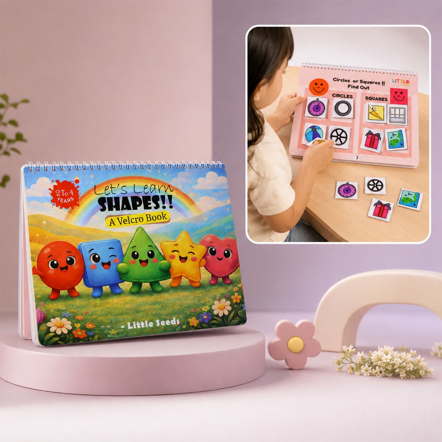 ALVENZA Shape Learning Book for Kids – Fun Velcro Activity for Toddlers