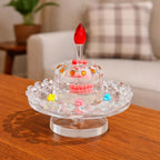 ALVENZA Rotating Crystal Cake Showpiece – Elegant Table Centerpiece for Occasions