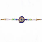 ALVENZA Evil Eye Kundan Diamond Rakhi – Traditional & Elegant Gift for Brothers