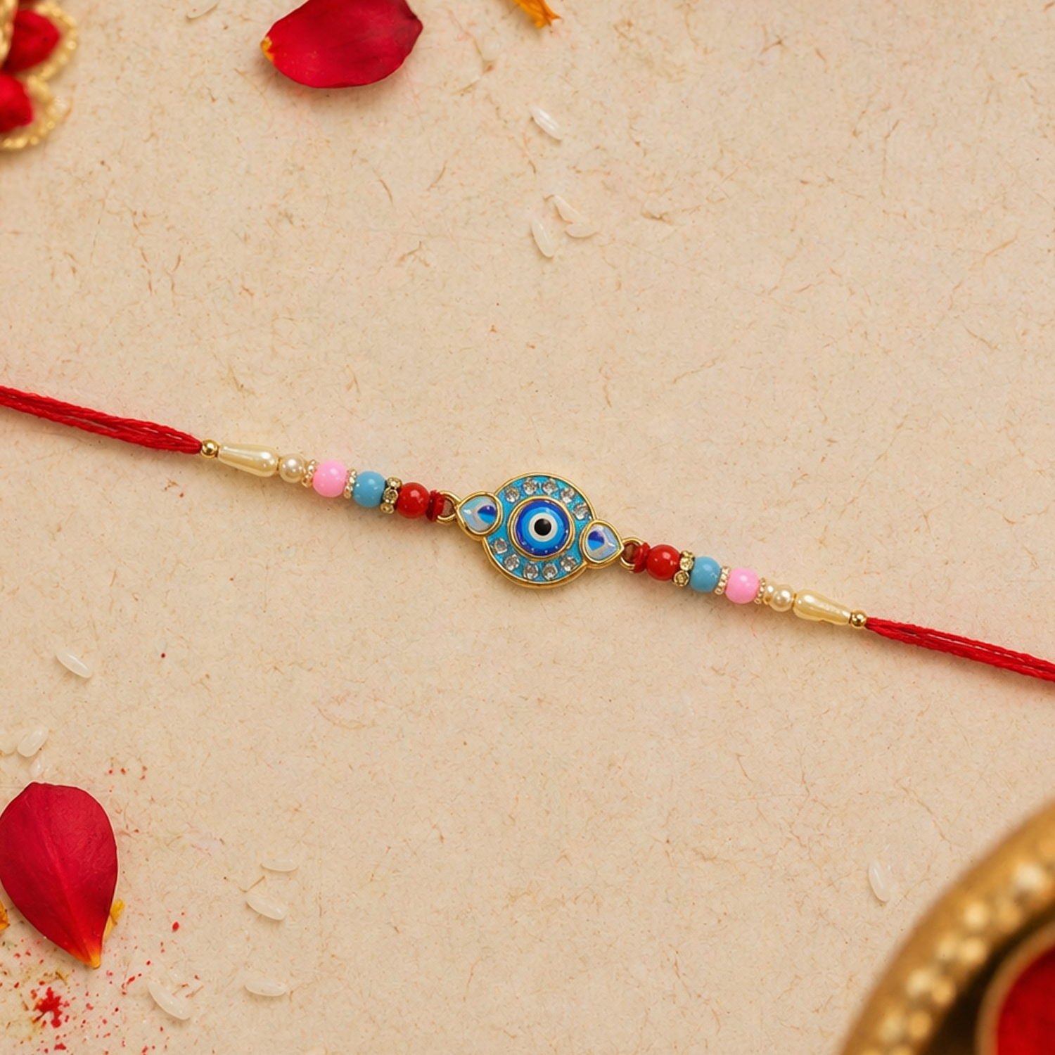 ALVENZA Evil Eye Rakhi – Protection & Vibrant Beads for Sibling Bond