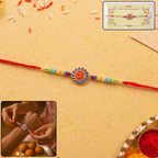 ALVENZA OM Symbol Rakhi – Traditional Beads & Red Thread for Brothers