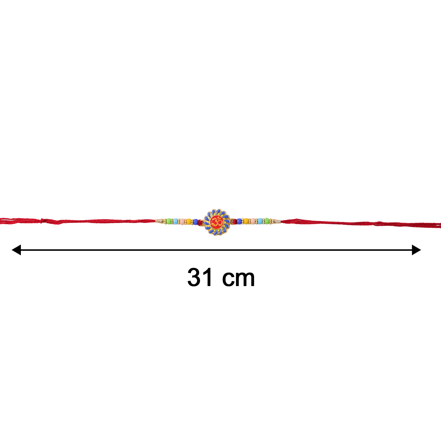 ALVENZA Om Rakhi – Multicolor Beads & Soft Thread for Brother