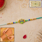ALVENZA Rakhi – Traditional Colorful Beads and Yellow Thread for Brother