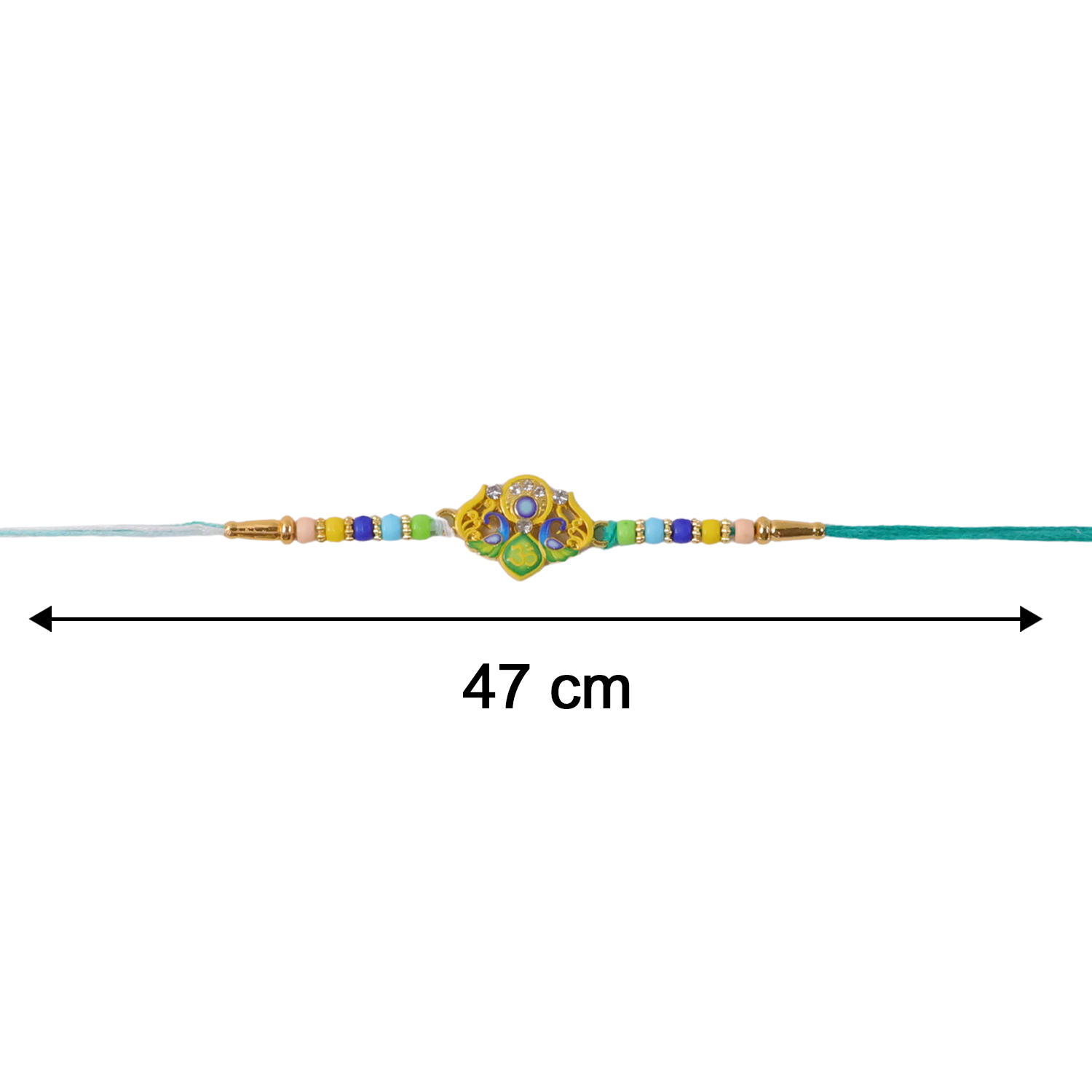 ALVENZA Rakhi – Traditional Colorful Beads and Yellow Thread for Brother