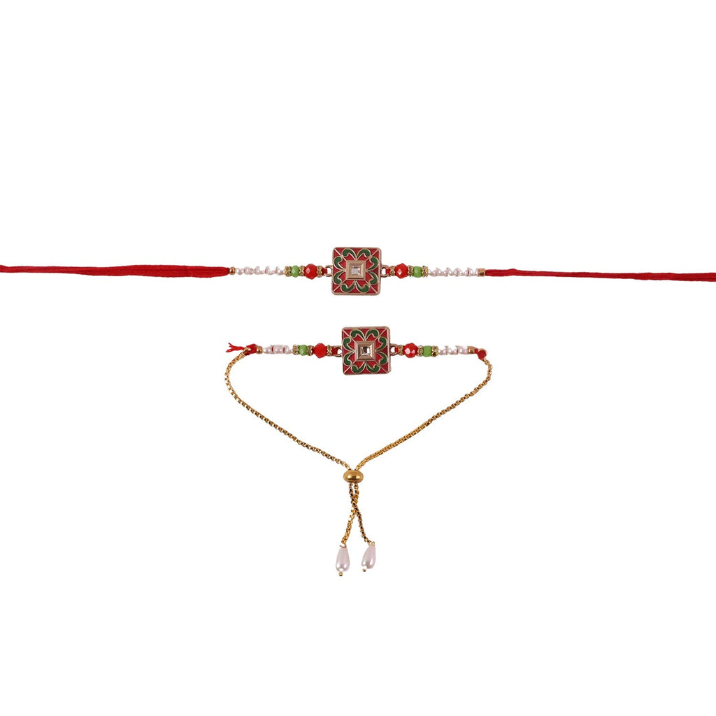 ALVENZA Rakhi – Traditional Pearl Beads Design for Raksha Bandhan