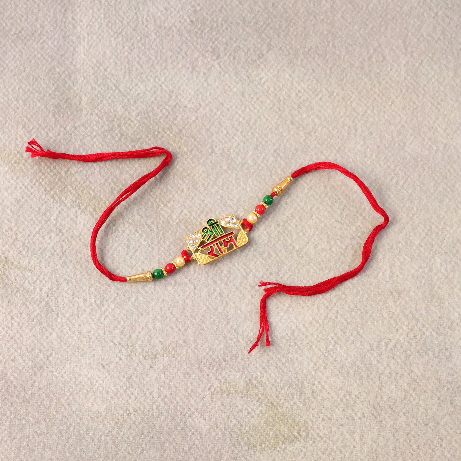 ALVENZA Shree Ram Rakhi, Spiritual Beaded Thread for Brother on Rakshabandhan