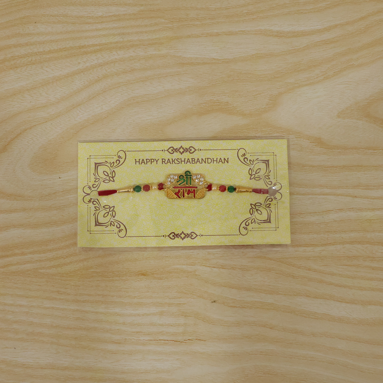 ALVENZA Shree Ram Rakhi, Spiritual Beaded Thread for Brother on Rakshabandhan