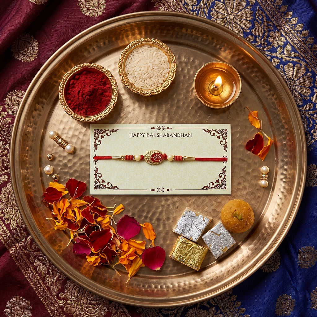 ALVENZA Traditional Rakhi – Elegant thread with decorative beads for Raksha Bandhan