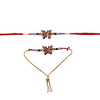 ALVENZA Premium Rainbow Butterfly lumba Rakhi, Elegant Beads & Soft Thread