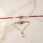 ALVENZA Premium Rainbow Butterfly lumba Rakhi, Elegant Beads & Soft Thread