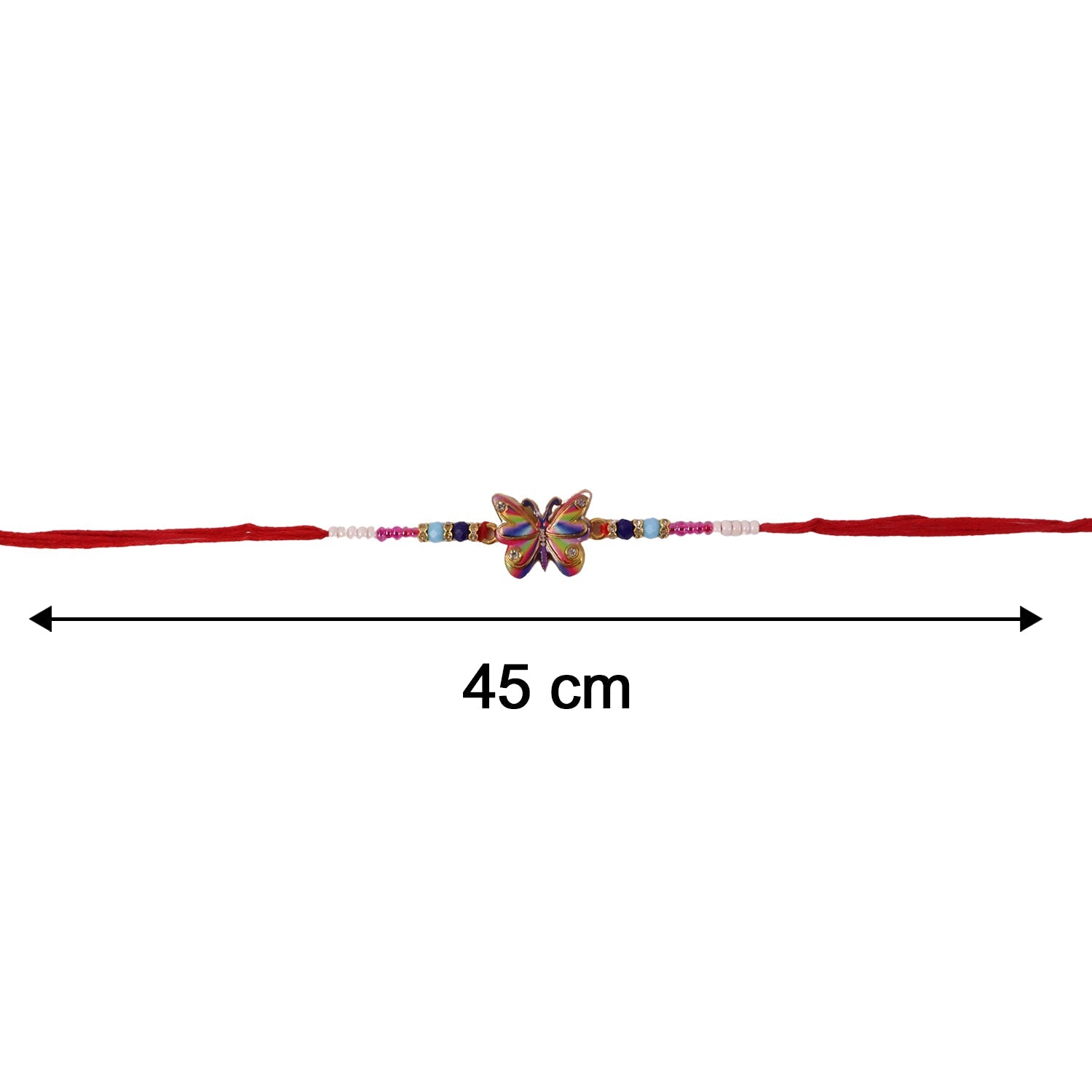ALVENZA Premium Rainbow Butterfly lumba Rakhi, Elegant Beads & Soft Thread