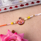 ALVENZA Ganesh Ji Premium Beaded Rakhi – Symbol of Blessings & Prosperity