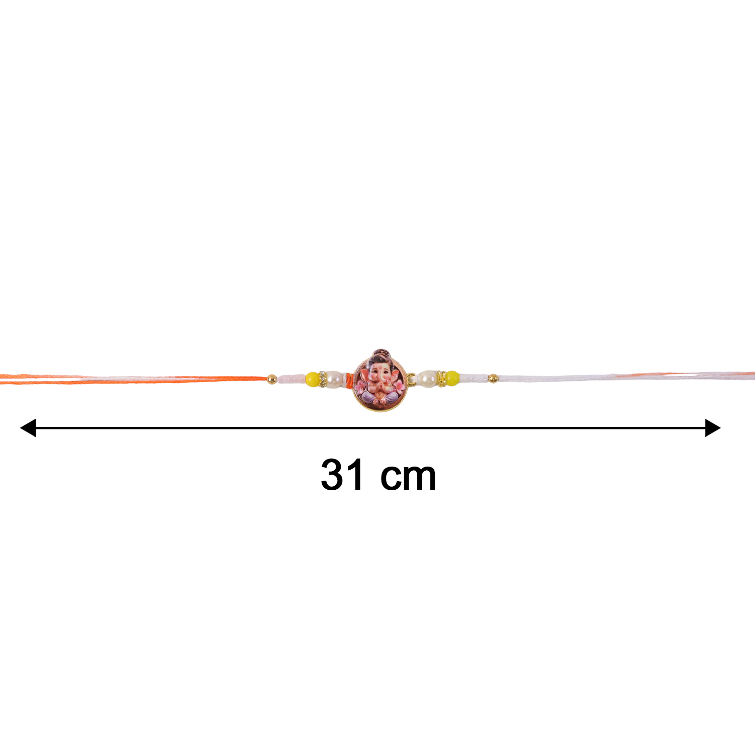 ALVENZA Ganesh Ji Premium Beaded Rakhi – Symbol of Blessings & Prosperity