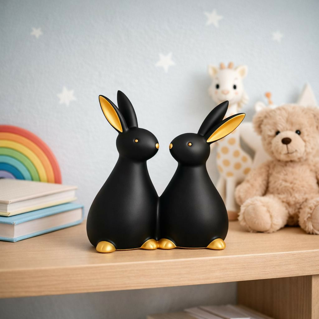 ALVENZA Rabbit Showpiece – Elegant Gold Accents & Modern Decor