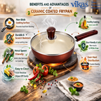 ALVENZA Ceramic Frypan – Non-Stick Coating & Induction Compatible for Healthy Cooking