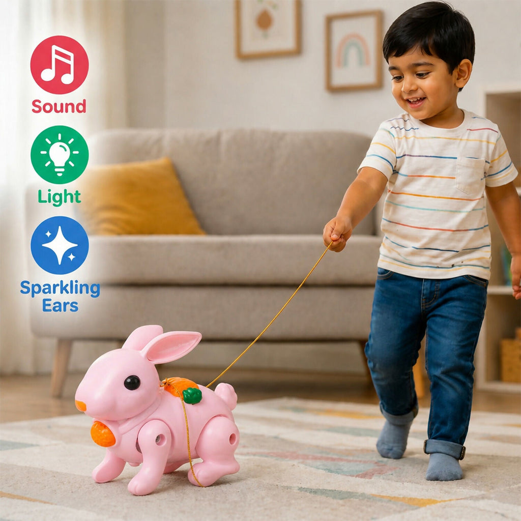 ALVENZA Crawling Rabbit Toy – Musical with Lights & Sounds for Kids