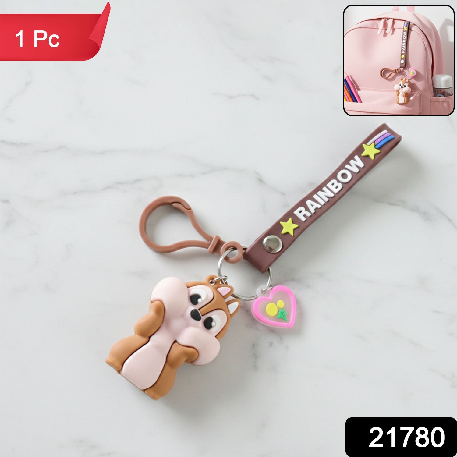 ALVENZA Cartoon Animal Silicone Keychain – Cute Rainbow Strap Accessory