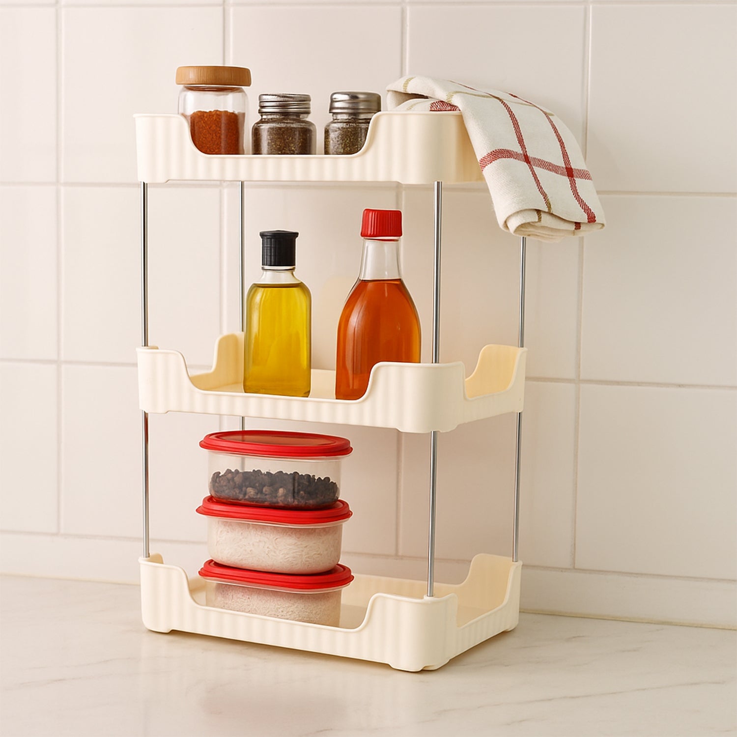 ALVENZA 3-Tier Storage Organizer Rack – Compact & Versatile Shelf
