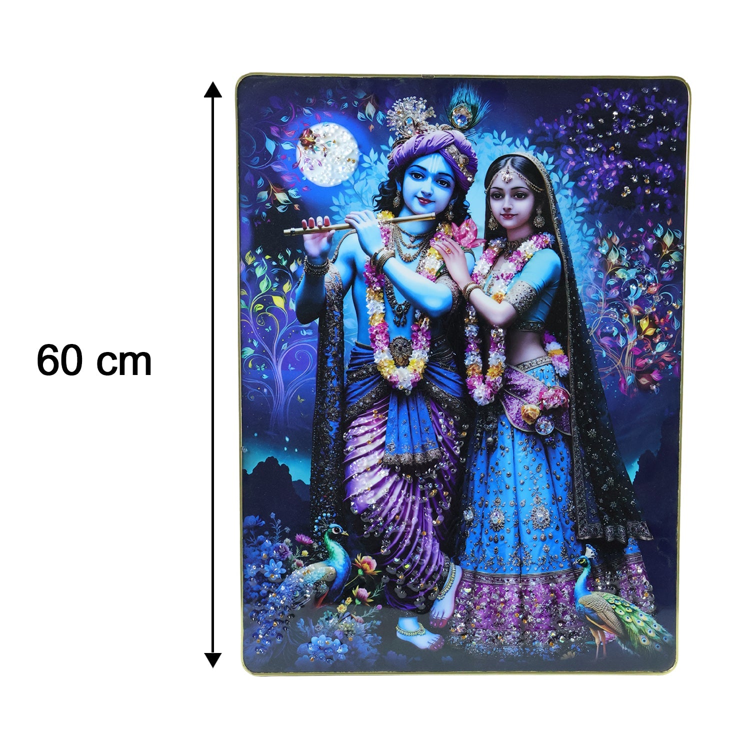 ALVENZA Radha Krishna Wall Frame – Divine Moonlight Artistic Decor